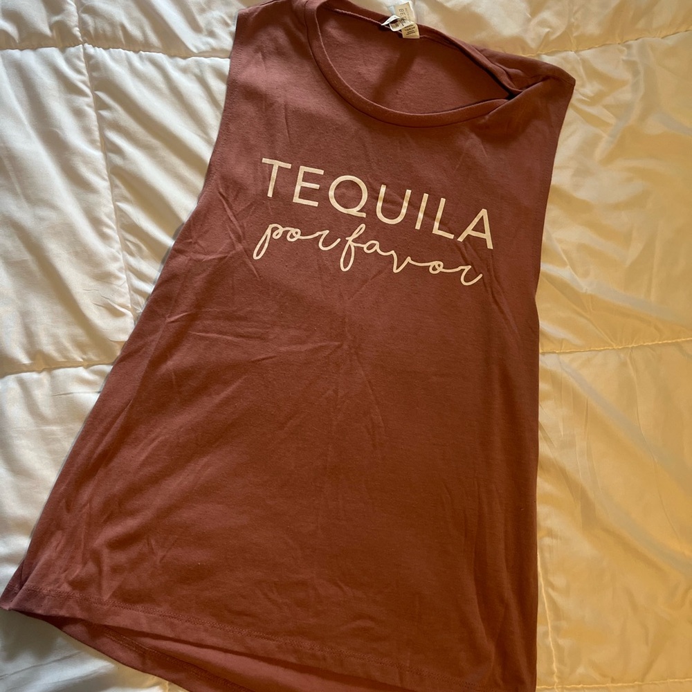 Bella Canvas Pink Muscle Tee Tequila Graphic